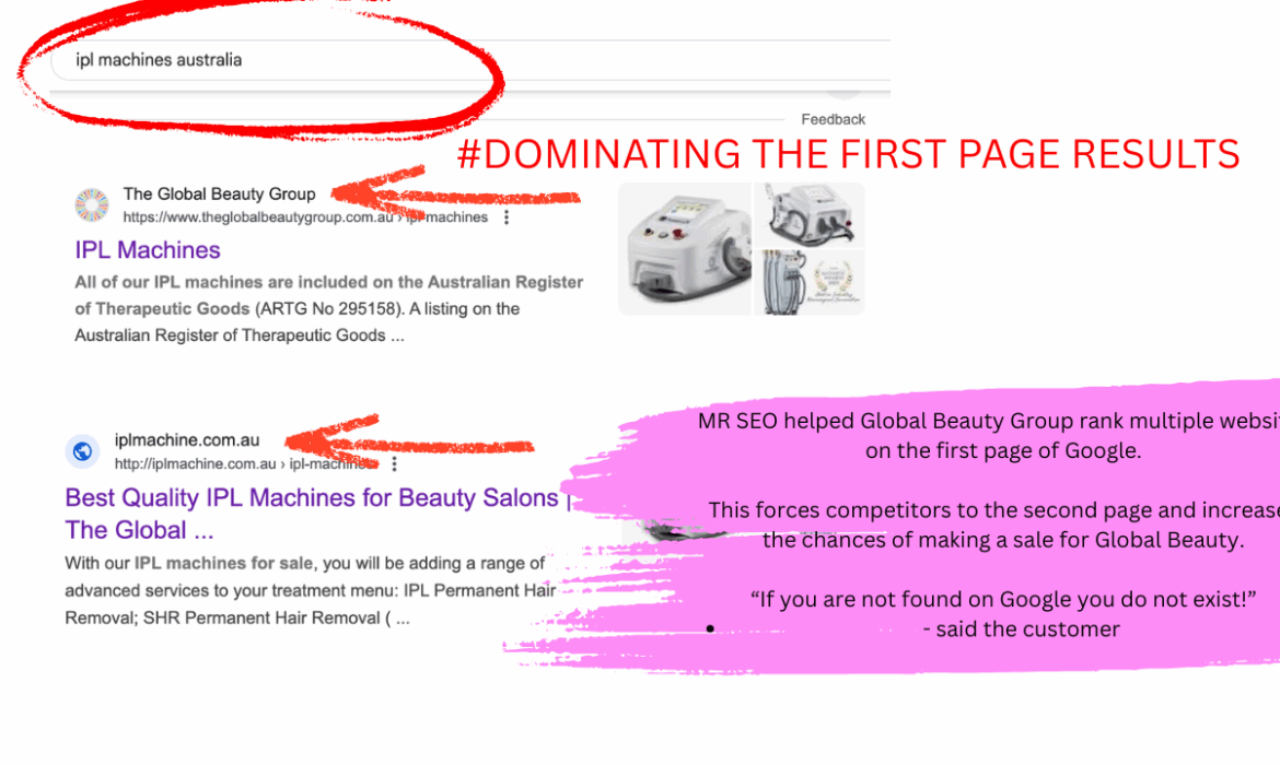 How Mr SEO Helped The Global Beauty Group Become a Best-Selling International Provider of IPL Machines and Beauty Equipment