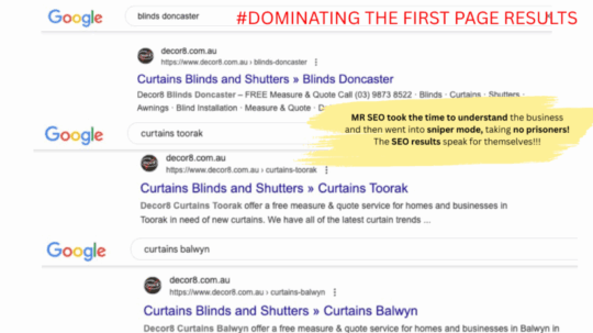 How Mr SEO Helped Decor8 Blinds Dominate Google and Make More Profit